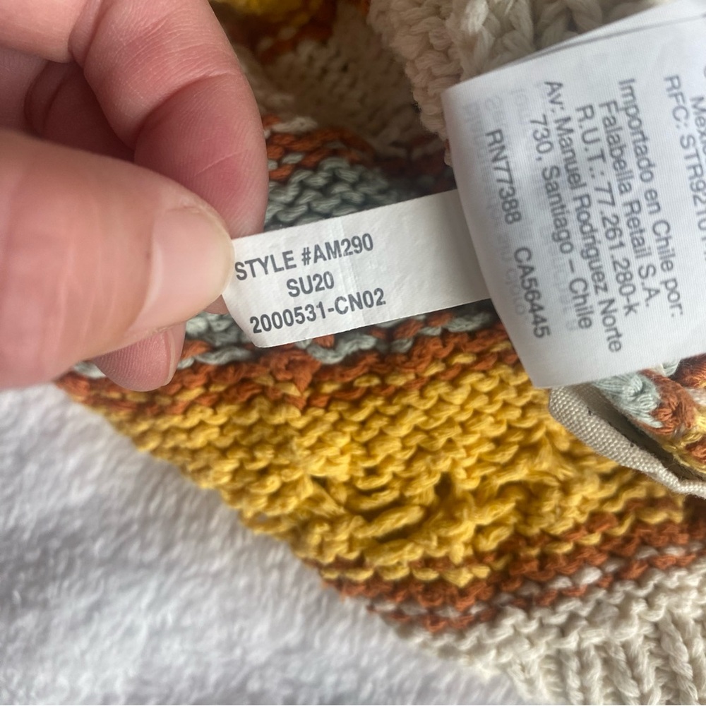 Madewell Carrington Open Knit Short Sleeve Striped Sweater | S - Picture 6 of 8